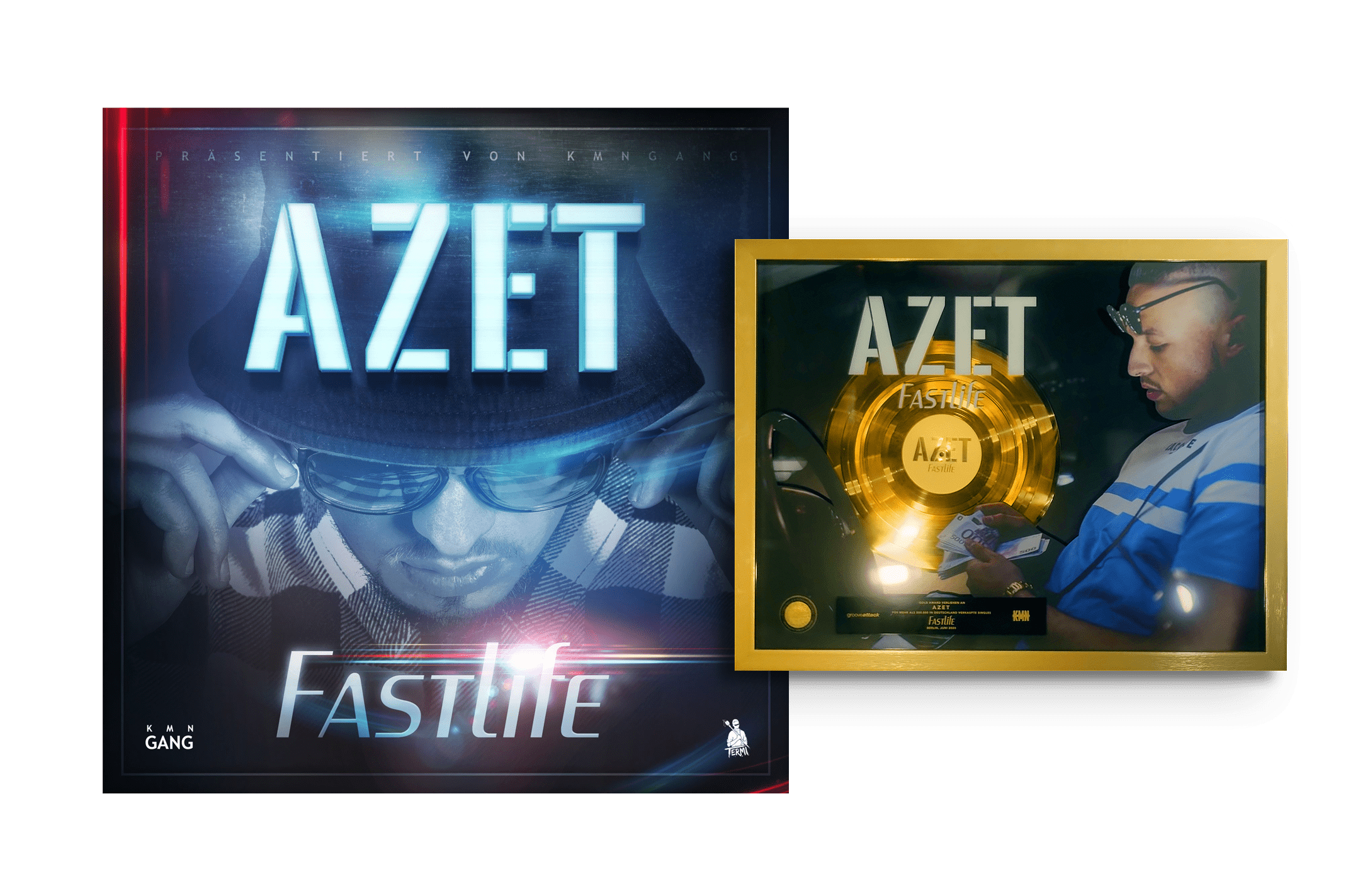 Goldene Schallplatte AZET Fastlife - Coverdesign by David "Termi" Semmisch