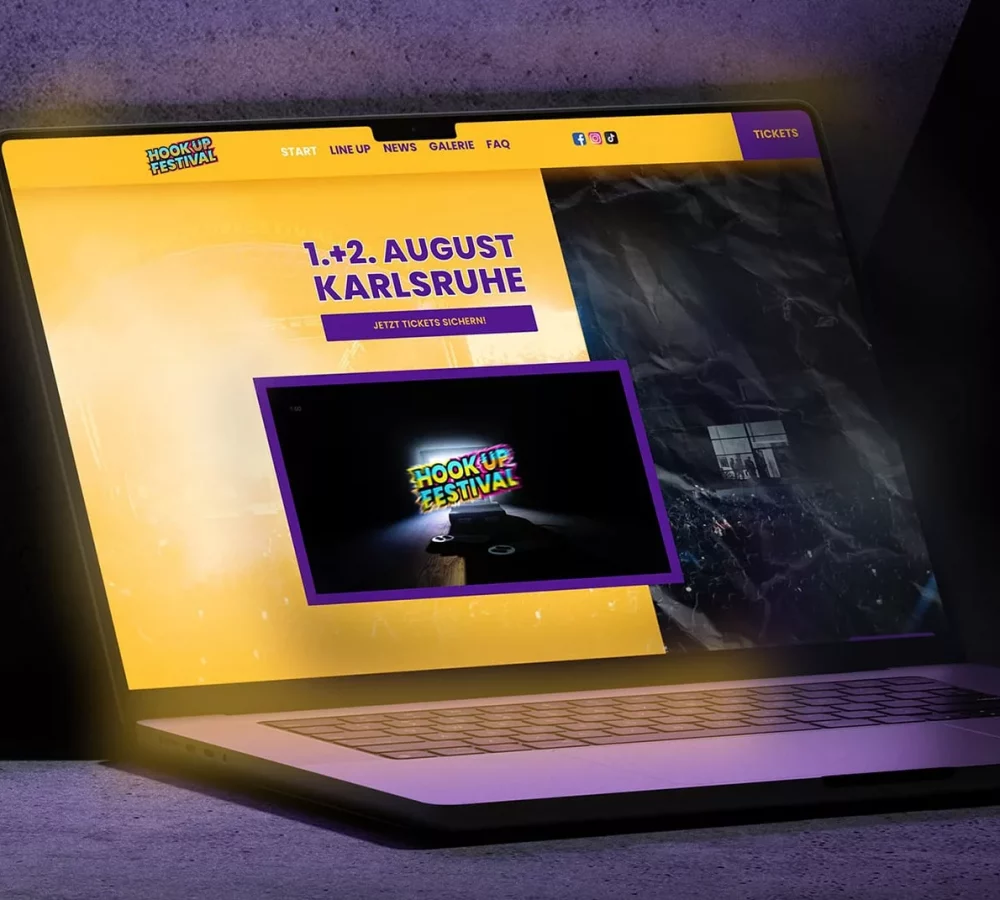 hook up festival webseite design and code