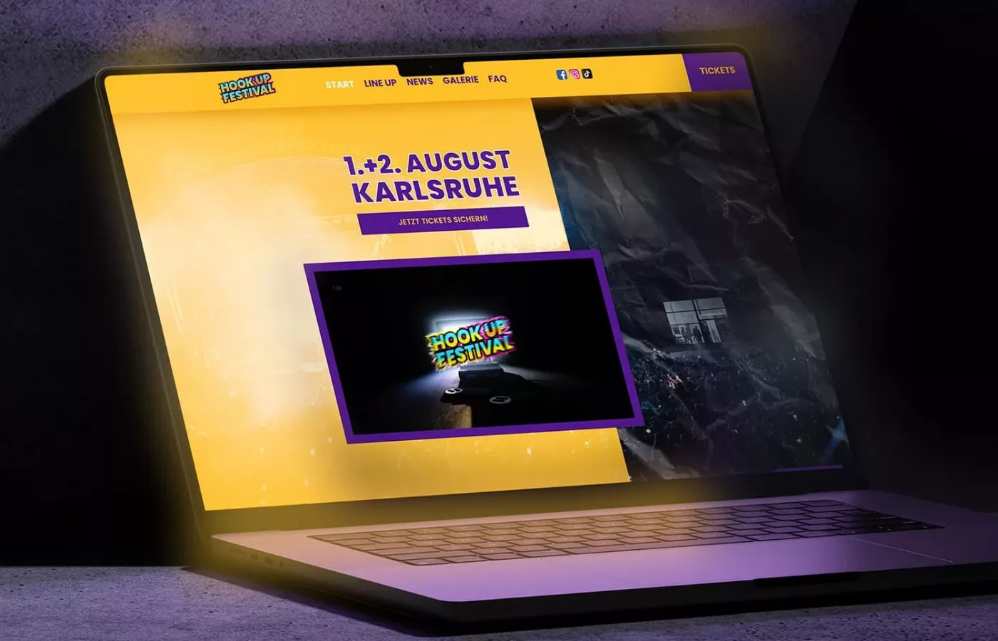 hook up festival webseite design and code